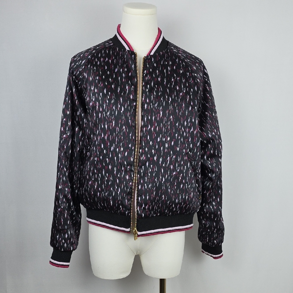 Scotch & Soda Reversible Bomber Jacket – Pink Leopard & Black Print, Women’s